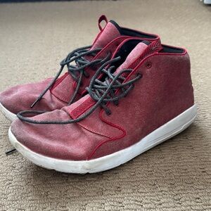 Red Canvas Jordans Size 10 Men’s